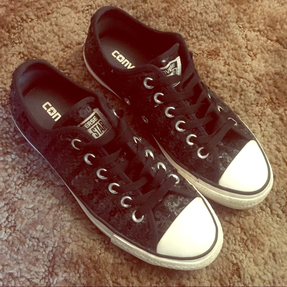 Black sequin converse